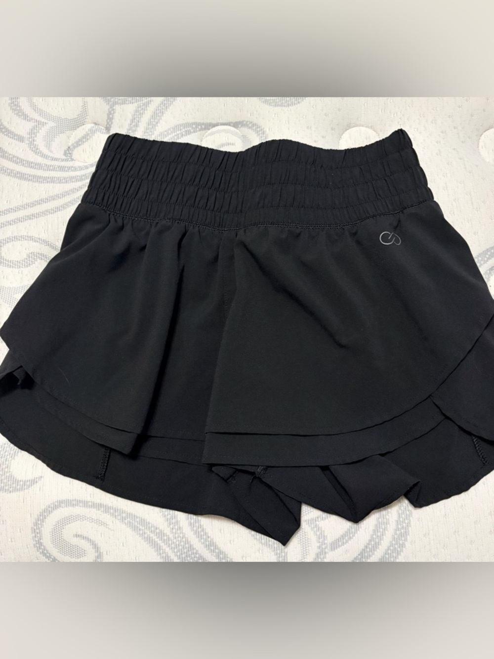 CALIA by Carrie Underwood Black Athletic Skort with Layered Overlay